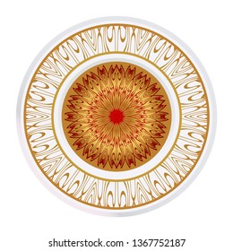 Round Floral Ornament Mandala. Vector Illustration.. For Home Decor, Interior Design, Coloring Book, Greeting Card, Invitation, Tattoo. Anti-Stress Therapy Pattern