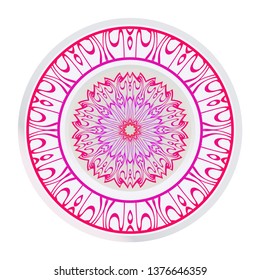 Round Floral Ornament Mandala. Vector Illustration.. For Home Decor, Interior Design, Coloring Book, Greeting Card, Invitation, Tattoo. Anti-Stress Therapy Pattern