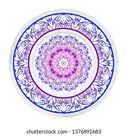 Round Floral Ornament Mandala. Vector Illustration.. For Home Decor, Interior Design, Coloring Book, Greeting Card, Invitation, Tattoo. Anti-Stress Therapy Pattern