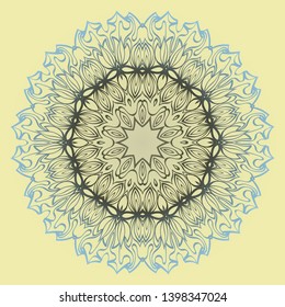 Round Floral Ornament Mandala. Vector Illustration.. For Home Decor, Interior Design, Coloring Book, Greeting Card, Invitation, Tattoo. Anti-Stress Therapy Pattern.