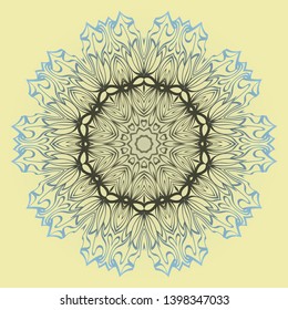 Round Floral Ornament Mandala. Vector Illustration.. For Home Decor, Interior Design, Coloring Book, Greeting Card, Invitation, Tattoo. Anti-Stress Therapy Pattern.