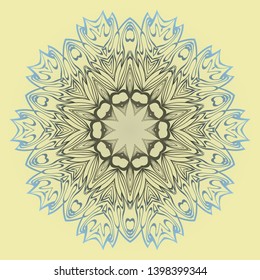 Round Floral Ornament Mandala. Vector Illustration.. For Home Decor, Interior Design, Coloring Book, Greeting Card, Invitation, Tattoo. Anti-Stress Therapy Pattern.