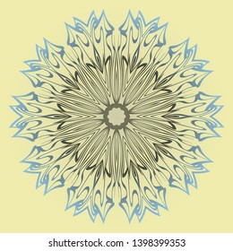 Round Floral Ornament Mandala. Vector Illustration.. For Home Decor, Interior Design, Coloring Book, Greeting Card, Invitation, Tattoo. Anti-Stress Therapy Pattern.