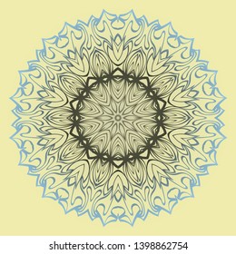 Round Floral Ornament Mandala. Vector Illustration.. For Home Decor, Interior Design, Coloring Book, Greeting Card, Invitation, Tattoo. Anti-Stress Therapy Pattern.