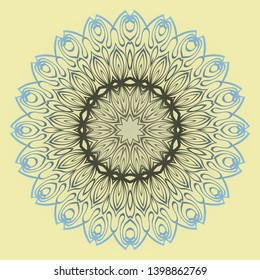 Round Floral Ornament Mandala. Vector Illustration.. For Home Decor, Interior Design, Coloring Book, Greeting Card, Invitation, Tattoo. Anti-Stress Therapy Pattern.