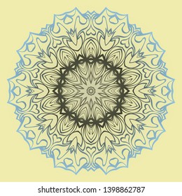 Round Floral Ornament Mandala. Vector Illustration.. For Home Decor, Interior Design, Coloring Book, Greeting Card, Invitation, Tattoo. Anti-Stress Therapy Pattern.