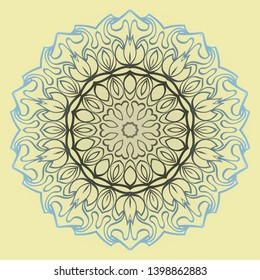 Round Floral Ornament Mandala. Vector Illustration.. For Home Decor, Interior Design, Coloring Book, Greeting Card, Invitation, Tattoo. Anti-Stress Therapy Pattern.