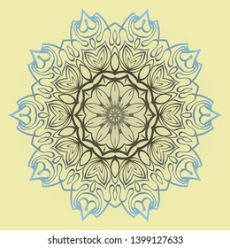 Round Floral Ornament Mandala. Vector Illustration.. For Home Decor, Interior Design, Coloring Book, Greeting Card, Invitation, Tattoo. Anti-Stress Therapy Pattern.