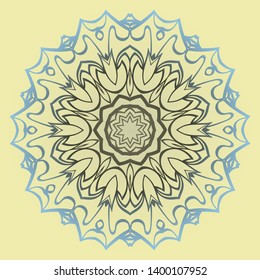 Round Floral Ornament Mandala. Vector Illustration.. For Home Decor, Interior Design, Coloring Book, Greeting Card, Invitation, Tattoo. Anti-Stress Therapy Pattern.