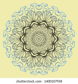 Round Floral Ornament Mandala. Vector Illustration.. For Home Decor, Interior Design, Coloring Book, Greeting Card, Invitation, Tattoo. Anti-Stress Therapy Pattern.