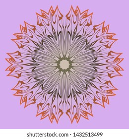 Round Floral Ornament Mandala. Vector Illustration.. For Home Decor, Interior Design, Coloring Book, Greeting Card, Invitation, Tattoo. Anti-Stress Therapy Pattern.