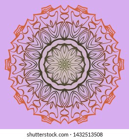 Round Floral Ornament Mandala. Vector Illustration.. For Home Decor, Interior Design, Coloring Book, Greeting Card, Invitation, Tattoo. Anti-Stress Therapy Pattern.