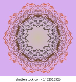 Round Floral Ornament Mandala. Vector Illustration.. For Home Decor, Interior Design, Coloring Book, Greeting Card, Invitation, Tattoo. Anti-Stress Therapy Pattern.