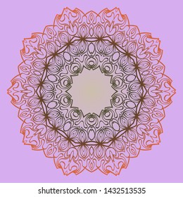 Round Floral Ornament Mandala. Vector Illustration.. For Home Decor, Interior Design, Coloring Book, Greeting Card, Invitation, Tattoo. Anti-Stress Therapy Pattern.