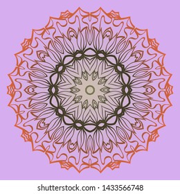 Round Floral Ornament Mandala. Vector Illustration.. For Home Decor, Interior Design, Coloring Book, Greeting Card, Invitation, Tattoo. Anti-Stress Therapy Pattern.