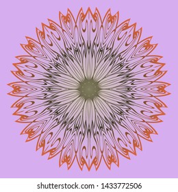 Round Floral Ornament Mandala. Vector Illustration.. For Home Decor, Interior Design, Coloring Book, Greeting Card, Invitation, Tattoo. Anti-Stress Therapy Pattern.