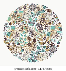 Round floral pattern