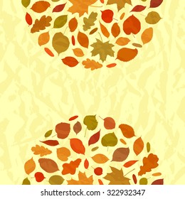 Round floral pattern. Autumn leaves. Gorgeous floral background. Floral texture can be used for card, postcard, poster, invitation, wallpaper, textile design, cover, banner, sticker.