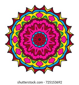 Round floral pattern. Decorative coloring Mandala. for tattoo, invitation card, yoga symbol, relax therapy. vector