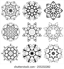 Round floral pattern. Vector set 2.eps