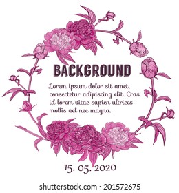 Round floral retro frame