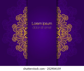 Round floral violet template