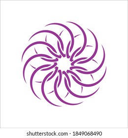logotipo de ilustración de vector de diseño de la cadena de flores redondas