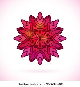 Elemento de diseño de flor redonda, adorno circular, vector