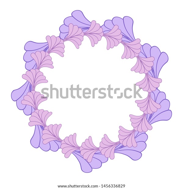 Round\
Flower Frame Border Background in Purple and Pink\
