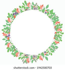 marco de flor redondo con fondo blanco - fondo de flor vectorial con fondo blanco alta resolución