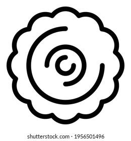 Round flower icon. Outline Round flower vector icon for web design isolated on white background
