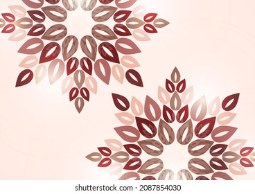 Round flower mandala, oriental mandala vector pattern, decorative element. Unique petal flower design. Relaxation and meditation concept for page logo