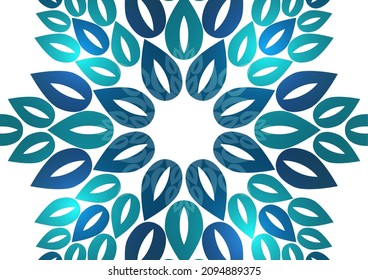 Mandala de flor redonda, patrón de vector mandala oriental, elemento decorativo. Diseño único de flores pétalas. Concepto de relajación y meditación para el logotipo de la página