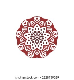 Round flower mandala template design with a white background