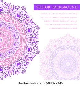 Round flower ornament. Decorative vintage print. Luxury floral weave pattern.