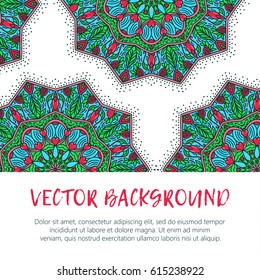 Round flower ornament. Decorative vintage print. Luxury floral weave pattern.