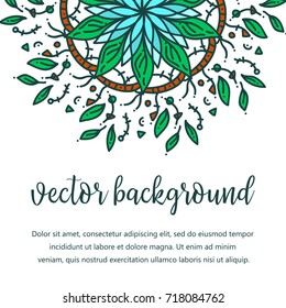 Round flower ornament. Decorative vintage print. Luxury floral
