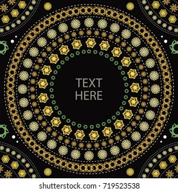 round flower pattern circle 3 yellow tone