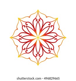 Patrón de flores redondas, elemento de diseño de adorno circular, vector