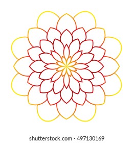 Round flower pattern Circular ornament design element Vector