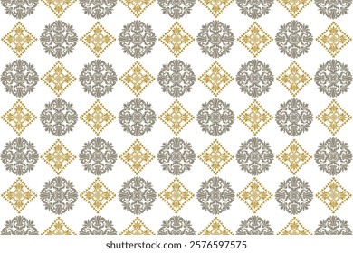 Round flower patterns, textiles, cultural traditions, ethnic designs, bright colors, beautiful.