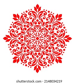 Round Flower Stencil Art Style Stock Vector (Royalty Free) 2148034219 ...