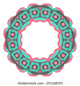 Round flower template. Vector illustration. 
