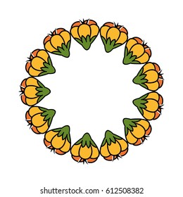 round flowers decoration design