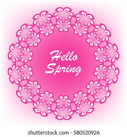 Round flowers frame. Abstract floral background. Vector pattern.