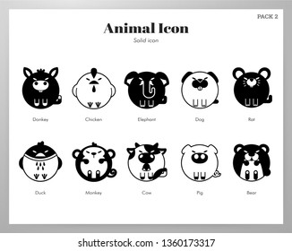 Round fluffy animal vector illustration in solid color design