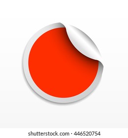 Round folded red sticker