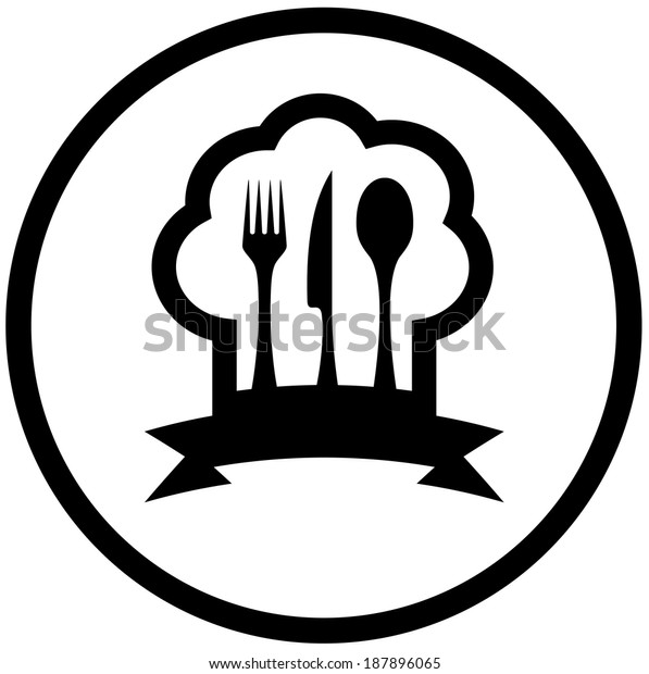 Round Food Icon Chef Hat Kitchen Stock Vector (Royalty Free) 187896065 ...