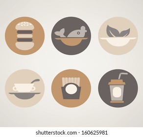 round food icons in info-graphic style, vector collection