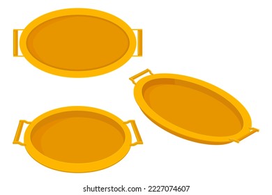 Round food trays.Trays for carrying food and serving in fast food establishments and cafeterias .Vector illustration.